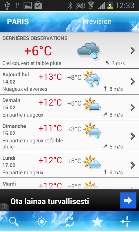 Android application Foreca Weather screenshort