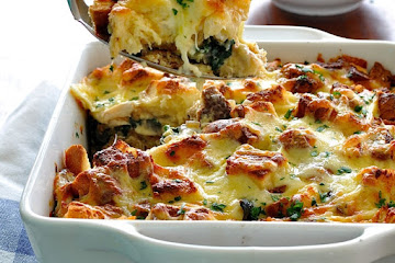 Chicken and Spinach Strata (Bread Bake)