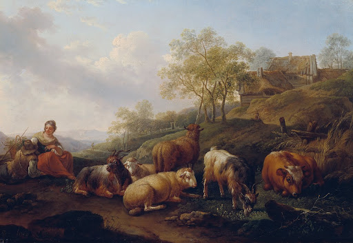 Landscape with grazing cattle