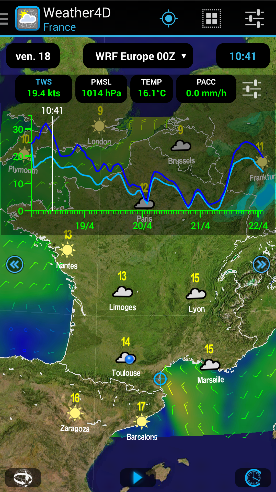 Android application Weather4D screenshort