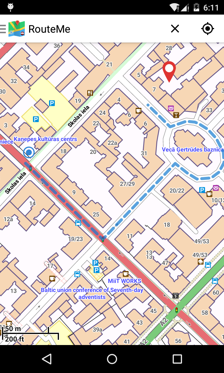 RouteMe Latvia-Offline Routing Screen 2