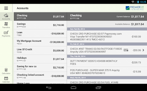 Premier Credit Union Tablet Screenshots 3