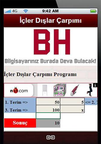 Bilhos İçler Dışlar Çarpımı