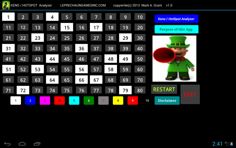 KENO / HOTSPOT  #1 Analyzer Screen 3