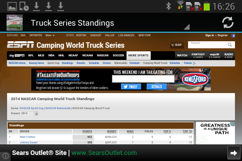 Live Nascar Updates Screen 3