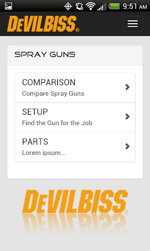 DeVilbiss - Spray Gun App
