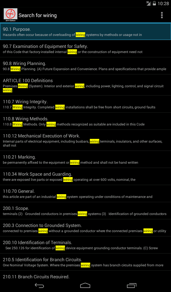 NFPA 70 2014 Edition Screen 3