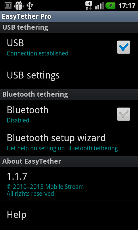    EasyTether Pro- screenshot  