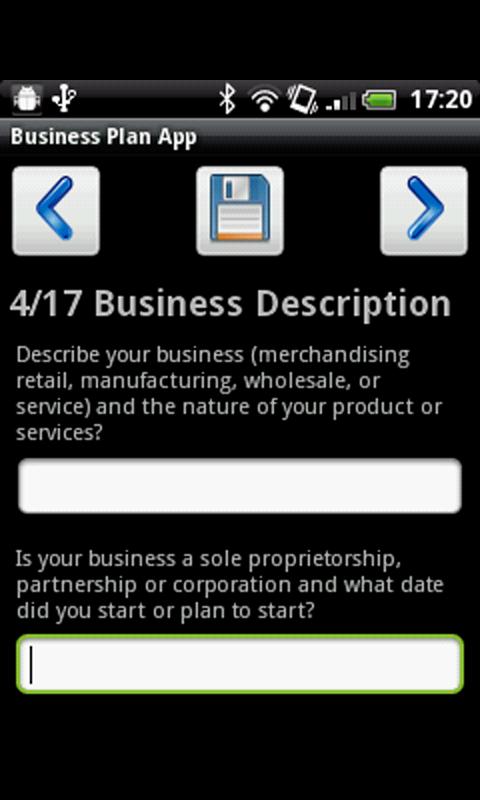 Business Plan App Screen 3