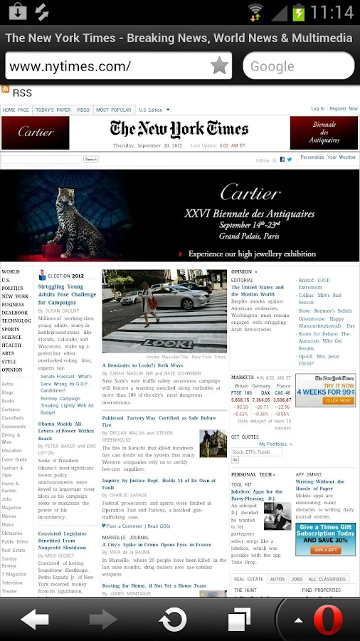 Opera Mini web browser - screenshot