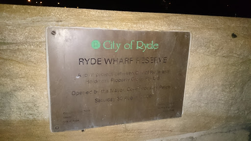 Ryde Wharf Reserve Plaque