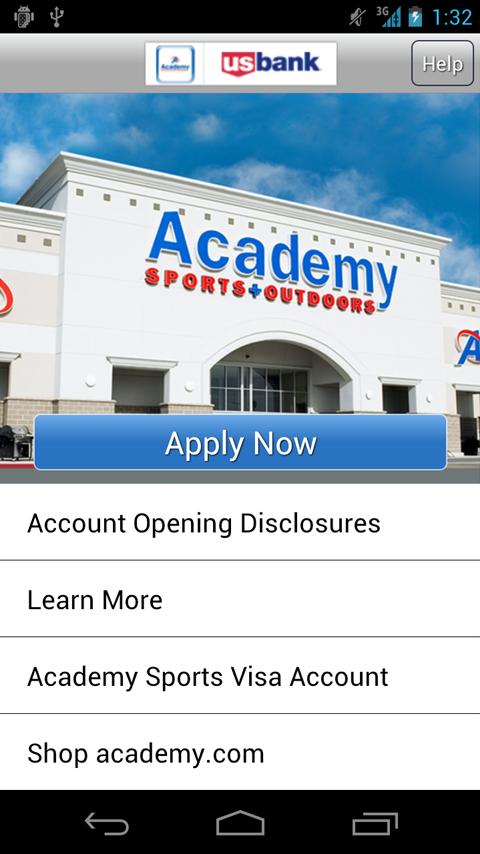 Academy Credit Card Application Online