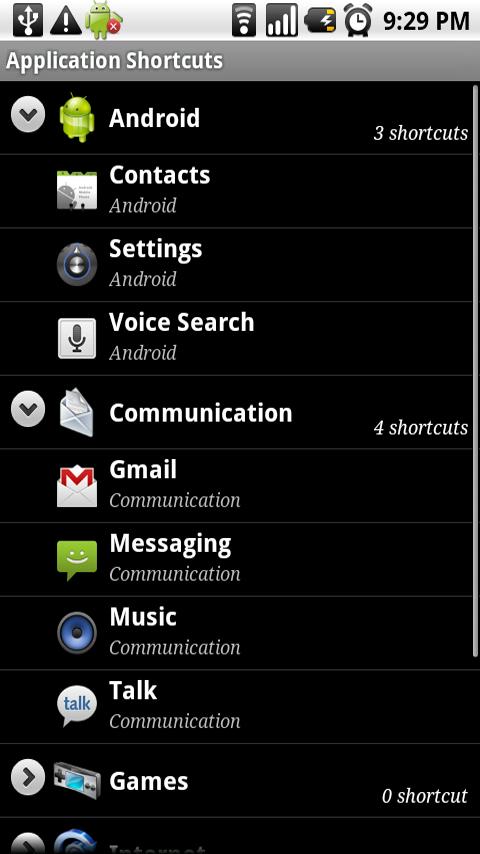 Smart Shortcuts Android