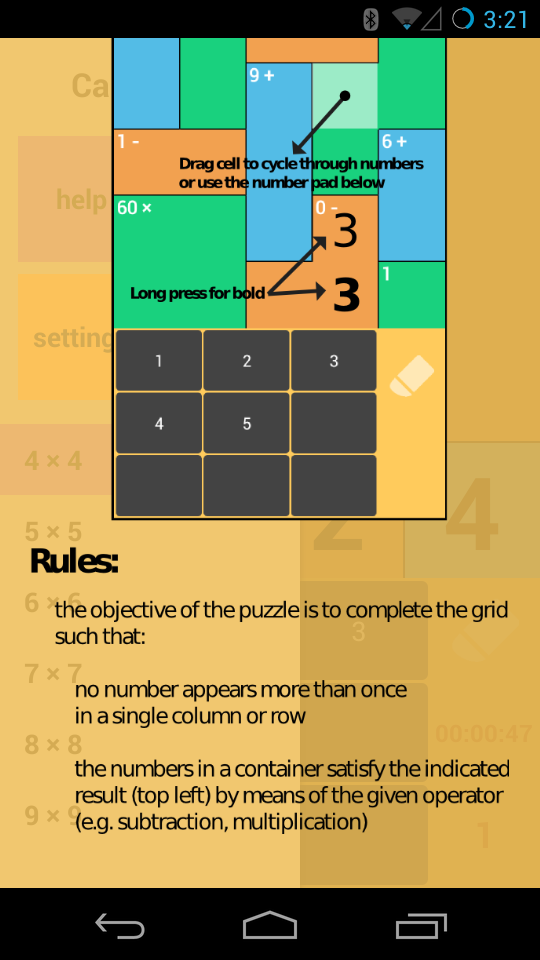 Calcudoku Donate Screen 3