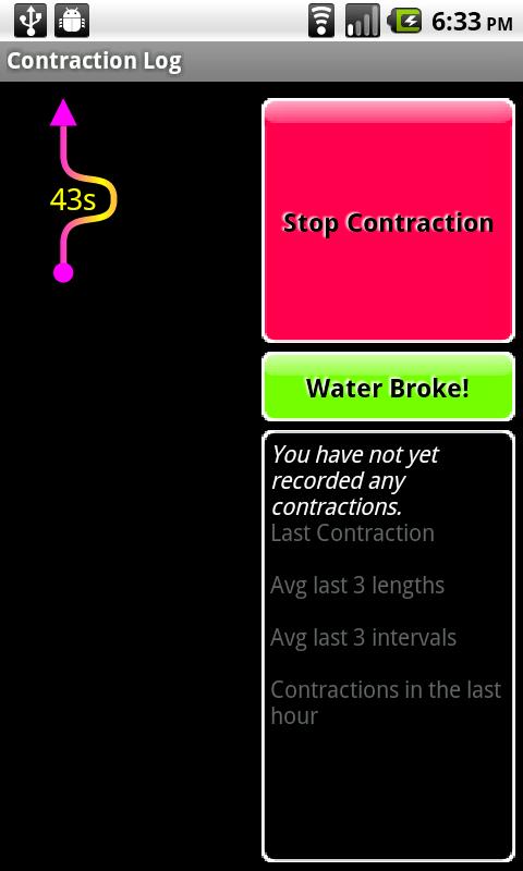 Android application Contraction Log and Timer screenshort