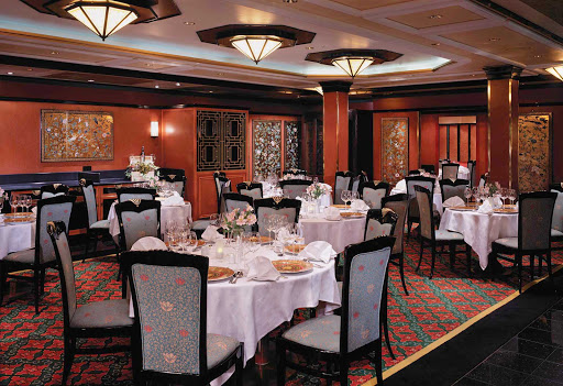 Le Bistro, one of Norwegian Spirit's premium dining spots, serves French cuisine on deck 8.