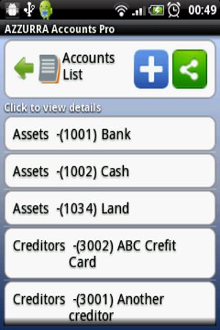 AZZURRA Financial Accounting Screen 2