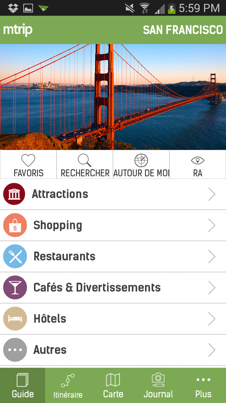 Android application San Francisco Travel Guide screenshort