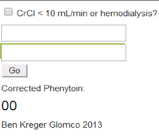 Corrected Phenytoin Calculator