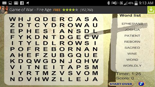 Android application Bible Word Search FREE screenshort