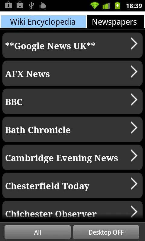 Wiki pro (Wikipedia) - screenshot