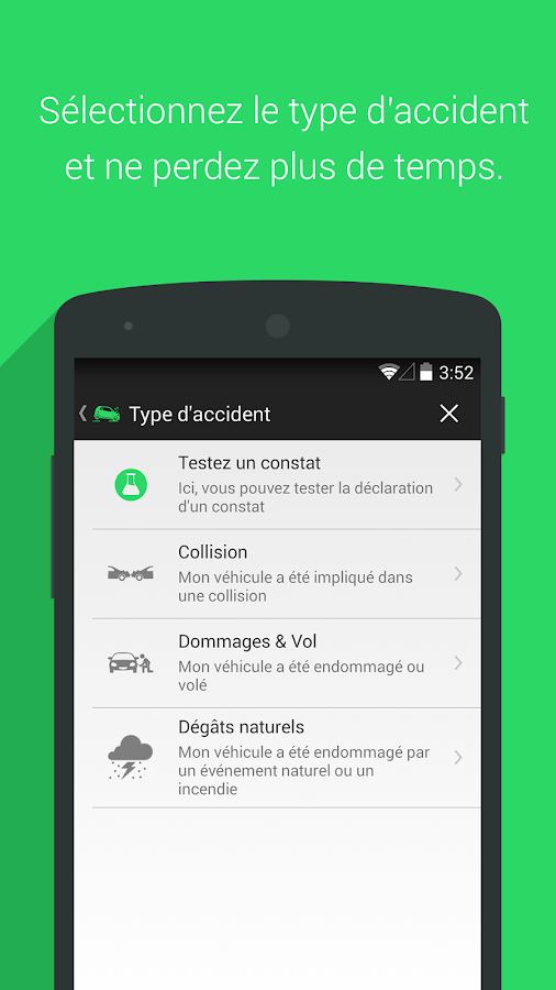 © Pinch constat, accident, smartphone, e-constat, assurance