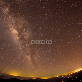 The Milky Way, A Falling Star, and The Sea of Clouds by JD Pascual - Landscapes Starscapes