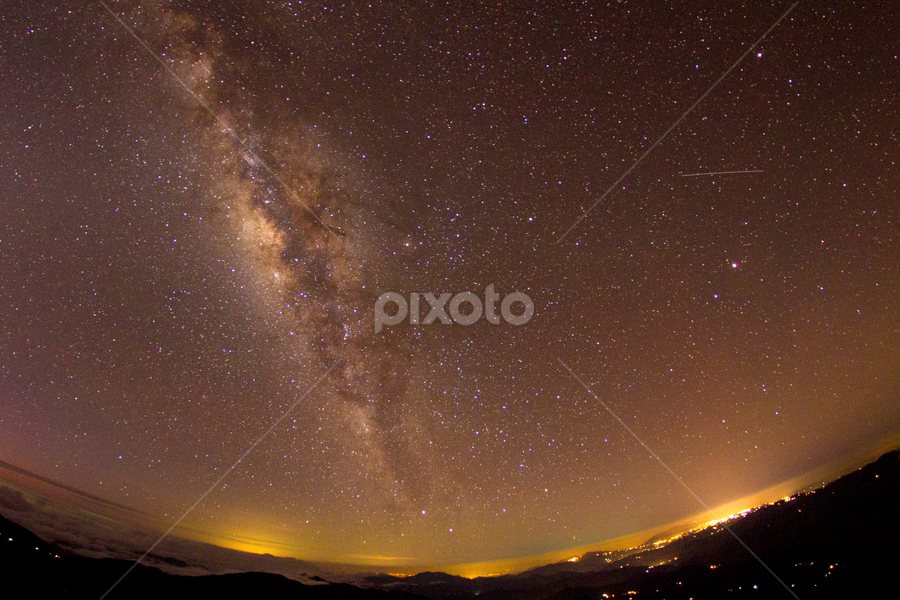 The Milky Way, A Falling Star, and The Sea of Clouds by JD Pascual - Landscapes Starscapes