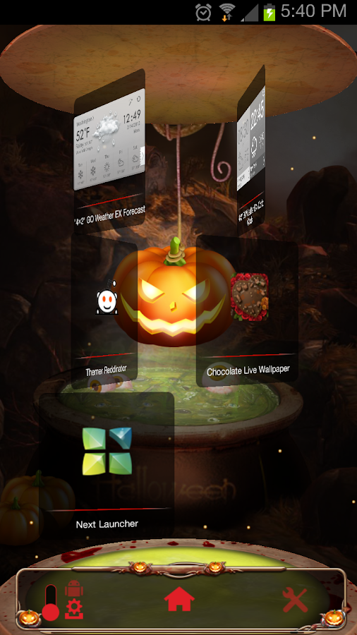 Лаунчер Next Launcher Theme Halloween на Андроид