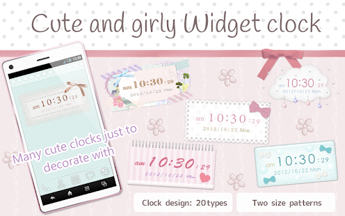 Cute and girly Clock Widget