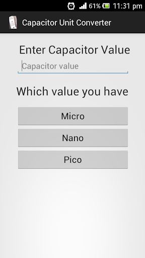 Capacitor Unit Converter