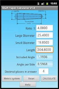 Free Taper Calculator APK