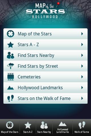 Android application Map of the Stars Hollywood screenshort