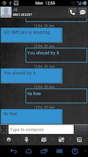 BlueGray GoSMS Pro Theme Screenshots 1
