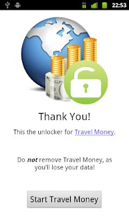 Travel Money Unlocker screenshot for Android