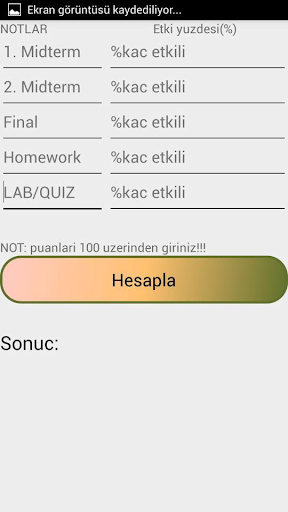 BİLKENT NOT HESAPLA