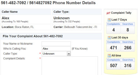 CallerComplaints