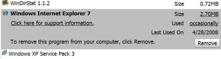 Uninstall IE7