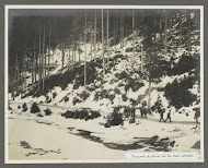 Gewondentransport per brancard op de berghellingen van de Dolomieten, vermoedelijk Italianen