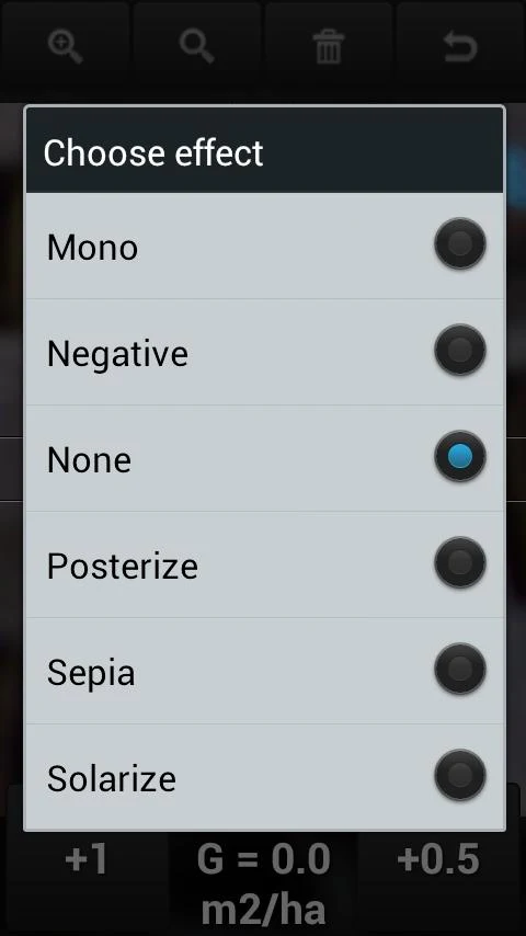   Bitterlich relascope: captura de pantalla 
