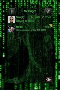 Free GO SMS PRO Matrix Theme APK for PC