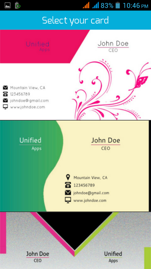 Business Card Maker - screenshot