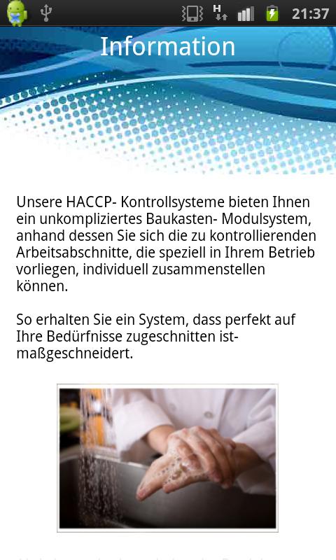 The complete HACCP APP Screen 3