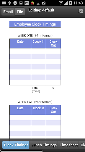 Monthly Employee Timesheet