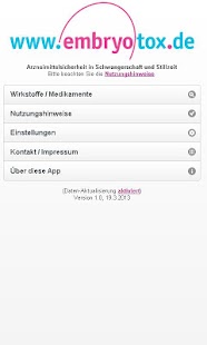 Android-Anwendung Embryotox Screenshot