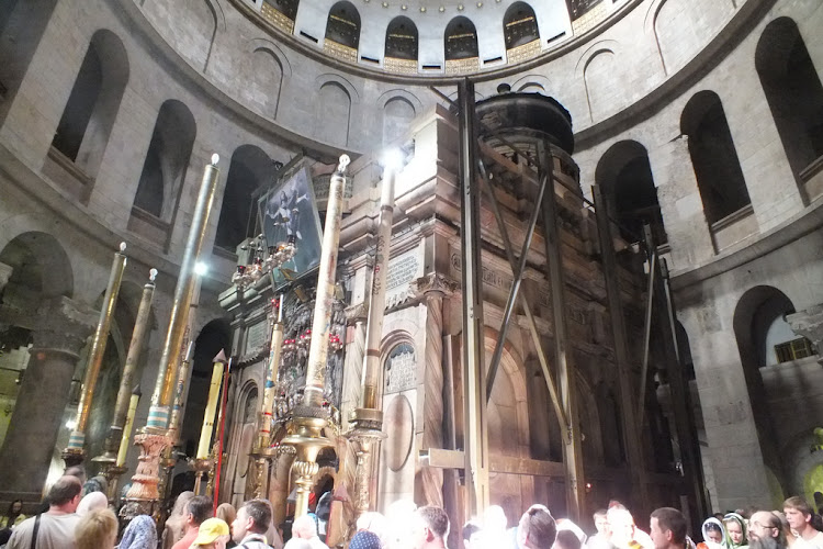 The rotunda of the Basilica of the Holy Sepulchre, or the Church of the Resurrection, in Jerusalem.