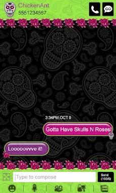 Skulls n Roses GO SMS Themeのおすすめ画像3