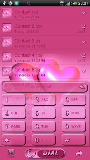 Hearts Pink GO Contacts theme
