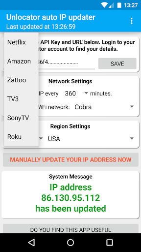 Unlocator auto IP updater