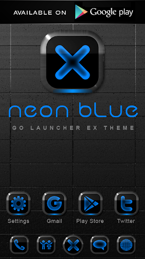 【免費個人化App】GO Locker NEON BLUE Theme-APP點子